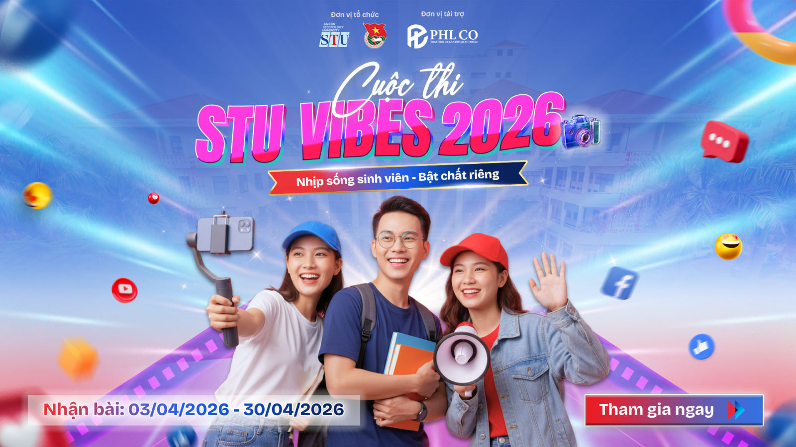 Tin Tức STU Phát động cuộc thi “Nhịp sống sinh viên – STU Vibes 2026”: Sân chơi sáng tạo dành cho sinh viên Trường Đại học Công nghệ Sài Gòn